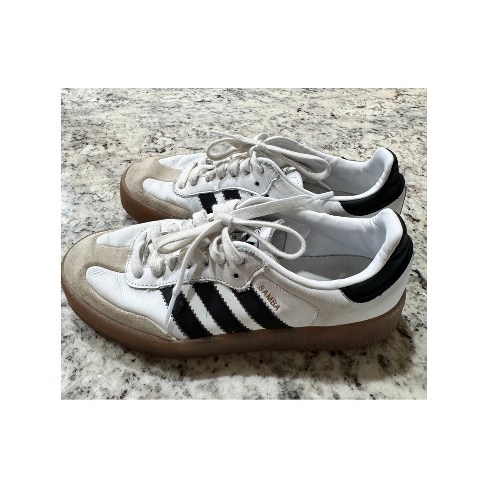 Adidas Samba Rose White Black Gum Platform Sneakers Womens 7.5 JI1349 - Picture 2 of 6